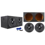 (2) Rockville W15K6D2 V2 15 8000w Car Audio Subwoofers+Sealed Sub Box Enclosure