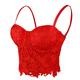 ELLACCI Women's Floral Lace Bustier Crop Top Gothic Corset Bra Tops Red - red - Medium