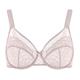 HSIA Women's Underwire Bra Minimizer Lace Floral Bra Unlined Unpadded Plus Size Full Coverage Bra - pink - 44D