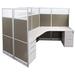 67"H Value Series Taupe Fabric 3-Person Cubicle - 131" x 113" Add-on Workstation