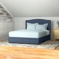 Andover Mills™ Parkville Low Profile Storage Platform Bed Upholstered/Polyester in Blue | 58.1 W x 79.3 D in | Wayfair