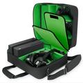 USA Gear Xbox Case - Console Case Compatible with Xbox Series X and Xbox Series S with Customizable Interior for Xbox Controllers Xbox Games Gaming Headset and More Gaming Accessories (Green)