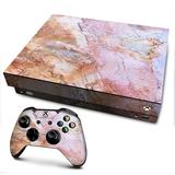 Skins Decal Vinyl Wrap for Xbox One X Console - decal stickers skins cover -Rose Peach Pink Marble Pattern