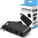 Y Team Controller Adapter for Gamecube Compatible with Nintendo Switch Super Smash Bros Switch Gamecube Adapter for WII U PC 4 Port Black W046