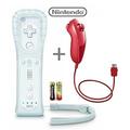 Nintendo Wii/Wii-U Controller Plus (White) and Nunchuk (Red) Bundle (Bulk Packaging)