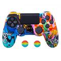 Topwoner For PS4 Slim Pro Controller Skin Grip Cover Case Protective Silicone Gamepad Housing Shell + 2 Joystick Cap