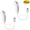 LUXMO 2 Packs Wii Nunchuck Controller Nunchuck Replacement Controllers Joystick Gamepad for Wii Wii U Console