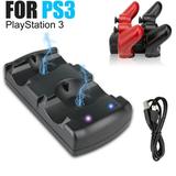 TSV Charging Station Compatible with Sony PlayStation 3 Controller and PS Move Controller 4-in-1 Fast Charging Charger Stand Fit for PS3 Controller with LED Indicator