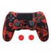 Water Transfer Printing Silicone Cover Skin Case for Sony Slim/Pro Dualshock 4 Controller X 1 Pro Thumb Grips X 2