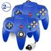 2Pack N64 Controller Luxmo Classic Retro Wired Controllers Gamepad Controller Joystick for N64 Console Video Games Systemï¼ˆBlueï¼‰