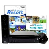 Restored Nintendo Wii Console Black with Wii Sports and Wii Sports Resort (Refurbished)