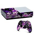 Skins Decal Vinyl Wrap for Xbox One S Console - decal stickers skins cover -Purple Pink Colorful Flowers Lillies