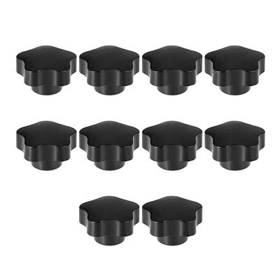 Star Knob Grip Handle M10 Diameter Insert Female Thread Set of 10 - Black