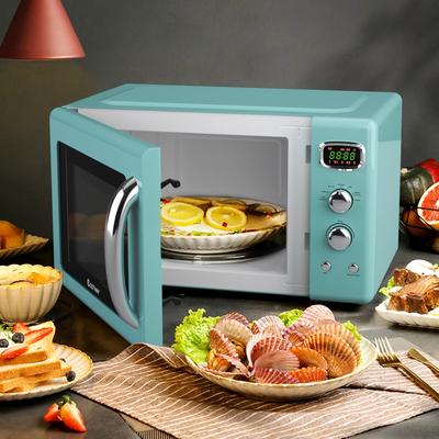 Costway 0.9Cu.ft. Retro Countertop Compact Microwave Oven 900W 8 - 19.5'' x 14'' x 11''