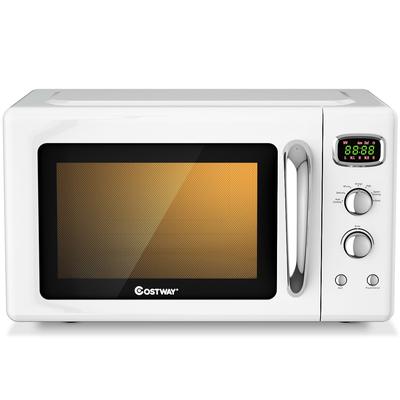 Costway 0.9Cu.ft. Retro Countertop Compact Microwave Oven 900W 8 - 19.5'' x 14'' x 11''
