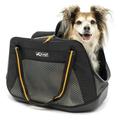 Kurgo Dog Travel Carrier | Soft Sided Pet Carrier Bag for Dogs | Water-Resistant | Airline Compliant | Wander Metro & Explorer Carriers | For Cats & Small Dogs Up to 20 Lbs | Black