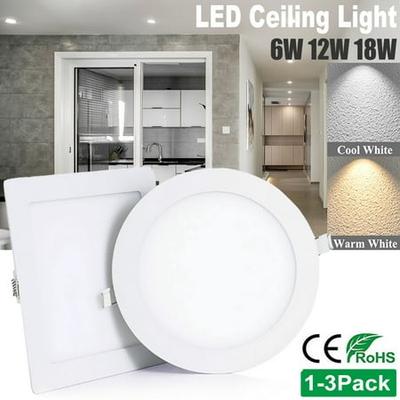 Dimmable LED Panel Downlight Square/Round Glass Panel Lights High Brightness 