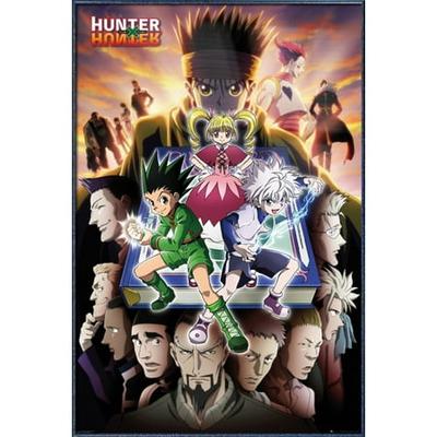 Customer Favorite Hunter X Hunter Framed Manga Tv Show Poster Book Key Art Cast 24 X 36 Orbit Blue Aluminum Frame Earth Shop