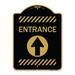 SignMission 18 x 24 in. Designer Series Sign - Flex Post Entrance with Straight Ahead Arrow Decal Only for Flex Paddle Black & Gold