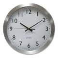 UNV 12 in. Silent Sweep Brushed Aluminum Wall Clock Silver