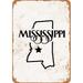 7 x 10 METAL SIGN - Mississippi State 5 - Vintage Rusty Look