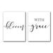 Bloom with Grace Set of 2 Posters 18 x 24 Inches Minimalist Art Typography Art Bedroom Wall Art Romantic Gift Home Wall Art Poster