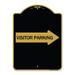 SignMission A-DES-BG-1824-24376 18 x 24 in. Designer Series Sign - Visitor Parking with Right Arrow Black & Gold