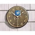 Bronze Outdoor Clock w Blue Hunter Rose Design