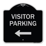 SignMission A-DES-BS-1818-9743 18 x 18 in. Designer Series Sign - Visitor Parking Left Black & Silver