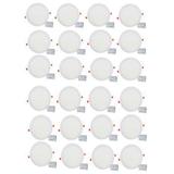 24 Pieces Set Of 12-in. W Round Aluminum Semi-Recessed Pot Lights In White - American Imaginations AI-29257