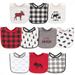 Hudson Baby Infant Boy Cotton Bibs Buffalo Plaid Moose One Size