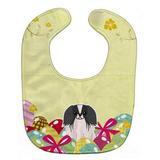 Easter Eggs Pekingnese Black & White Baby Bib