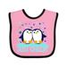 Inktastic Just Chillin- Cute Penguins with Hearts Boys or Girls Baby Bib