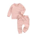 Bmnmsl Baby Sets Long Sleeve Pullover Side Pockets Drawstring Trousers