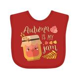 Inktastic Autumn Is My Jam with Cute Jar and Fall Leaves Boys or Girls Baby Bib