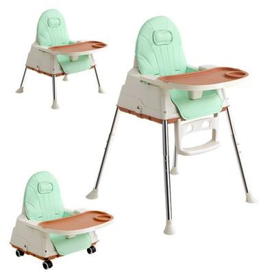 Shop Now For The 3 In 1 Multi Function Convertible Baby High Chair Toddler Feeding Booster Seat With Adjustable Tray Leg For Kids Toddlers For 6 Months 5 Years Old Baby Playing Dining