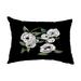 Simply Daisy 14 x 20 Radiant Rose Black Floral Print Decorative Outdoor Throw Pillow