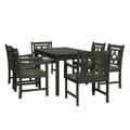 Vifah Renaissance 7-Piece Wood Patio Rectangular Table Dining Set V1297SET30