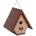 Amish-Made Hanging Wren House Eco-Friendly Poly Lumber Tudor Brown/Weathered Wood