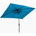 SunRay 9 x 7 Rectangular Patio LED Umbrella Solar Powered w/Crank & Tilt Outdoor Umbrella Teal
