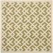 SAFAVIEH Courtyard Alvin Geometric Indoor/Outdoor Area Rug 5 3 x 5 3 Square Green/Bone