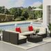 Outsunny 7pc Sectional Wicker Patio Furniture Beige