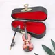 Mini violon de 7CM Instrument de musique Miniature modèle en bois avec Support et étui