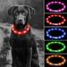 USB Rechargeable LED Light Up Dog Collars - Glowing Pet Safety Collar Silicone Cuttable Light Up Dog Collar Lights Safety and Cool Neon Dog Collar for Dog Running and Walking at Night (Red)