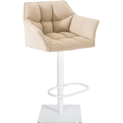 CLP Barhocker Damaso Stoffbezug creme/weiß
