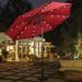 Costway 10ft Patio Solar Umbrella LED Patio Market Steel Tilt W/ Crank