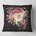 Designart 'Vintage Greek Sculpture Detail With Dry Flowers' Traditional Printed Throw Pillow