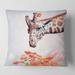 Designart 'Portrait of A Giraffe II' Farmhouse Printed Throw Pillow