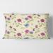 Designart 'Pink and Blue Pansy Flowers I' Traditional Printed Throw Pillow