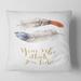 Designart 'Two Feathers Your VIbe Attracts Your Tribe' Bohemian & Eclectic Printed Throw Pillow